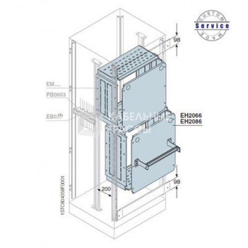 Плата монт+перегородки отсека200x600мм ВхШ | EH2060 | ABB