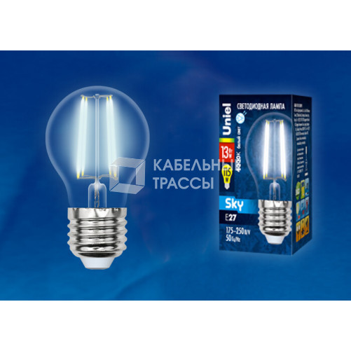 Лампа светодиодная LED-G45-13W/4000K/E27/CL PLS02WH LED. 