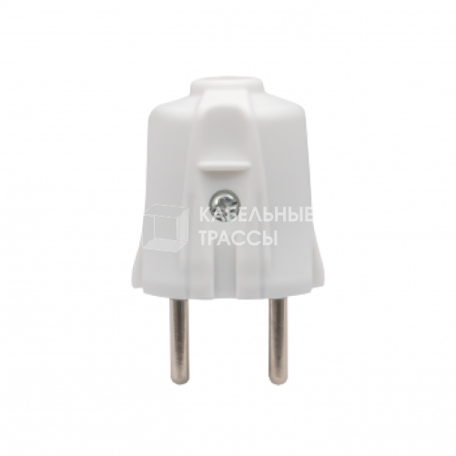 Вилка прямая без заземления белая 10А 250 В Proxima | AVP10-10-r | EKF