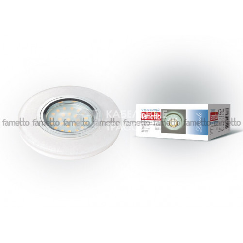 Светильник декор.встр Luciole DLS-L104 GU5.3 CHROME/WHITE доп.LED подсветка 3Вт металл/полимер. хром/белый в технике «Кракле» | 10718 | Fametto