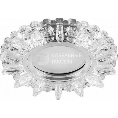 Светильник точечный встраиваемый под лампу, с LED подсветкой CD910 15LED*2835 SMD 4000K, MR16 50W G5.3, прозрачный, хром | 28893 | FERON