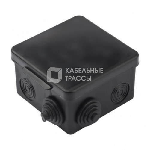 Коробка распределительная КМР-030-031 с крышкой (80х80х50) 7 мембр. вводов чёрная IP54 | plc-kmr-030-031-b | EKF