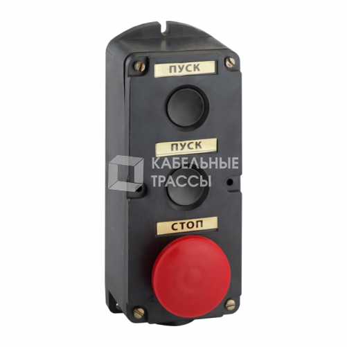 Пост кнопочный ПКЕ 212-3-У3-IP40 (красный гриб) | 150751 | КЭАЗ