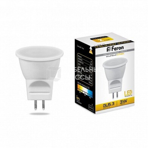 Лампа светодиодная LB-271 (3W) 230V G5.3 2700K MR11 | 25551 | FERON