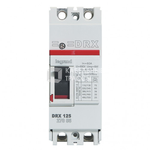 DRX125 термомагнитный 60A 2П 36KA | 027056 | Legrand