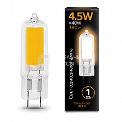 Лампа светодиодная Black LED G4 AC220-240V 4.5W 380lm 3000K Glass | 107807104 | Gauss