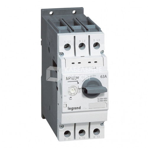 Автоматический выключатель для защиты электродвигателей MPX3 T63H 63A 50kA | 417368 | Legrand