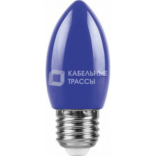 Лампа светодиодная для белт лайта LB-376 (1W) 230V E27 синий свеча | 25925 | FERON