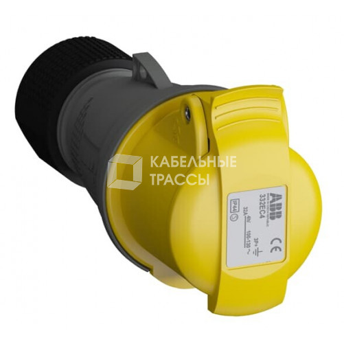 Розетка кабельная Easy&Safe 332EC4,32А,3P+E,IP44,4ч|2CMA102038R1000| ABB