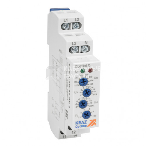 Реле контроля фаз OptiRel D PHS-3-1M-05-PN-1 повышенного/пониженного ассиметрии 3Ф+N 1СО | 331986 | КЭАЗ
