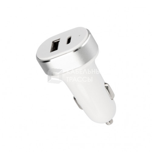 Автозарядка в прикуриватель REXANT АЗУ USB-A+USB-C, 3.1 A белая |18-2227 | REXANT