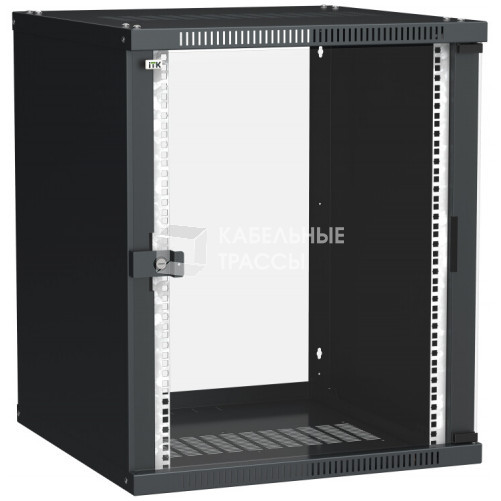 Шкаф LINEA WE 15U 600x650мм дверь стекло черный | LWE5-15U67-GF | ITK