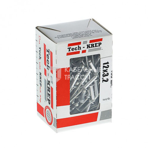 Заклепка 3,2х12 (100 шт) - коробка с ок. ( 0,129 кг) | 102284 | Tech-KREP