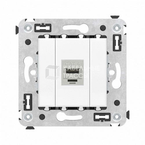 Компьютерная розетка RJ-45 без шторки в стену, кат.6 одинарная экранированная, 