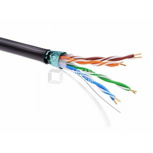 Информационный кабель экранированный F/UTP 4х2 CAT5E, PE, чёрный | RN5EFUPE3BK | DKC