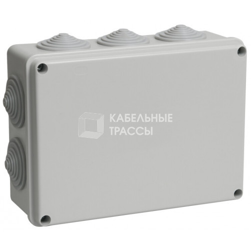 Коробка распределительная КМ41243 для о/п 190х140х70 мм IP44 (RAL7035, 10 гермовводов) | UKO11-190-140-070-K41-44 | IEK