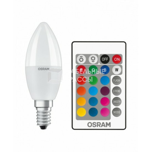 Лампа светодиодная LED Retrofit RGBW lamps with remote control 5,5 W/2700K E14 FR | 4058075430853 | OSRAM