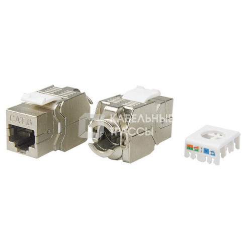 KJ8-8P8C-C6-180-TLS-SH-F-WH Вставка Keystone Jack RJ-45(8P8C), категория 6, экранированная, тип 180 градусов, Toolless, белая | 426188 | Hyperline