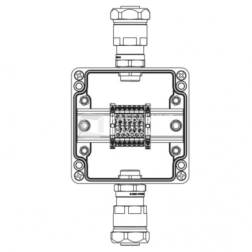 Коробка клеммная Ex из GRP; 1Ex e IIC T5 Gb IP66; Ex tb IIIB T95C Db;Клеммы 2,5 кв.мм. -6 шт. А,С: ввод D8-13мм под небронир-ный кабель вметаллорук