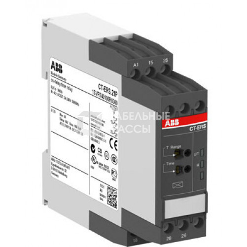 Реле времени CT-APS.21P (задержка на отключение) 24-240B AC/DC, 0,05..300ч, 2ПК, пружинные клеммы | 1SVR740180R0300 | ABB