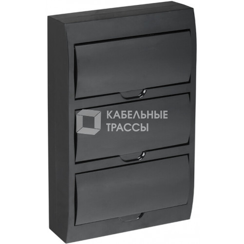 Корпус модульный пластиковый навесной ЩРН-П-36 черный с черной дверью IP41 KREPTA 3 | MKP13-N-36-41-K02 | IEK