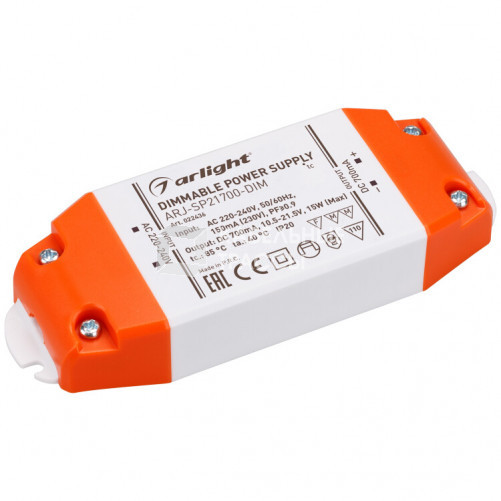 Блок питания ARJ-SP21700-DIM (15W, 700mA, PFC, Triac) | 022436 | Arlight