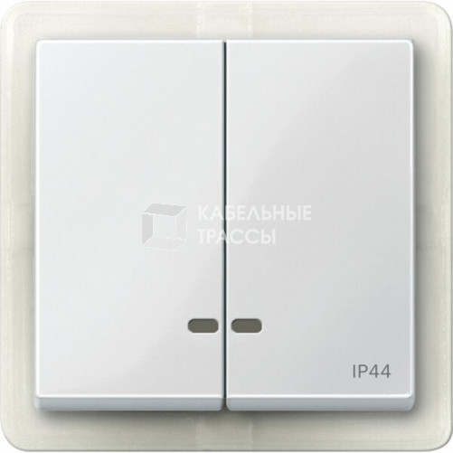 ДВЕ КЛАВИШИ С ОКОШ.Д/СВЕТ.ИНД.IP44 БЕЛ | MTN3424-0319 | Schneider Electric