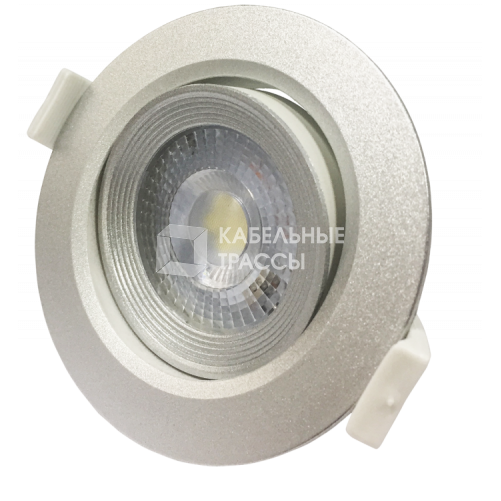 Светильник светодиодный Downlight встраиваемый поворотный PSP-R 9044 7W SILV 3000K 38° круг/поворот IP40 серебро | .5022935 | Jazzway