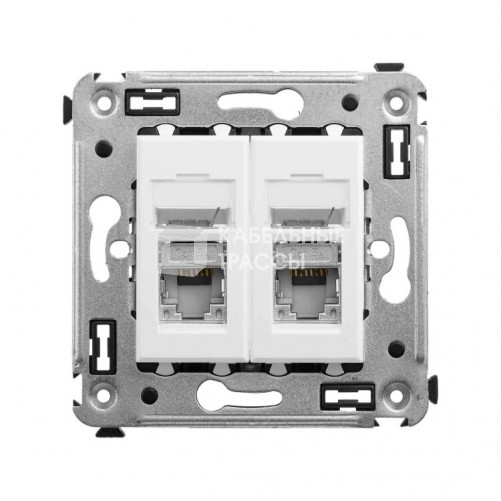 Розетка RJ-45 в стену, 5e двойная экранированная, 