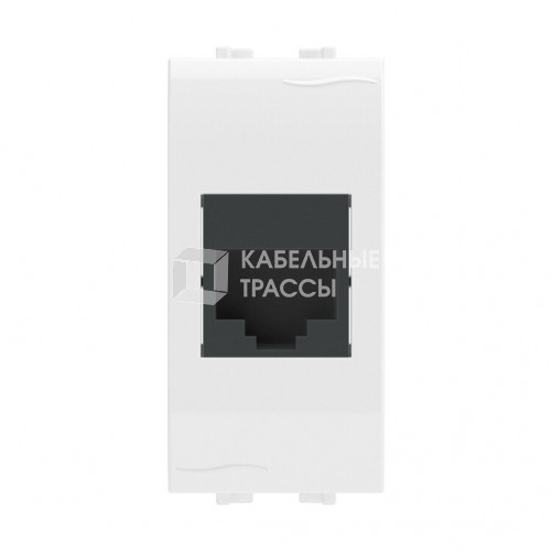 Компьютерная розетка RJ-45. кат.5E (разъем AMP). белая. 1мод. Brava | 76646B | DKC