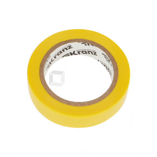 Изолента ПВХ KRANZ 0.13х15 мм, 10 м, желтая (10 шт./уп.) |KR-09-2002 | Kranz