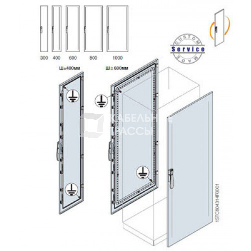 Дверь пер/зад 1800x300 внешн.каб.секции | EC1831K | ABB