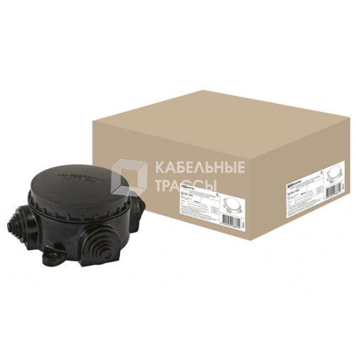 Коробка распределительная электромонтажная КЭМ 1-10-3Б о/п D78 мм IP44, 3-х рожк. (карболит) | SQ1401-1002 | TDM
