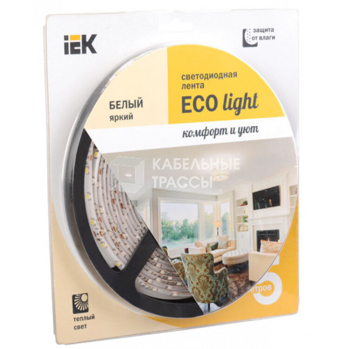 Лента светодиодная 5м блистер LSR-3528WW60-4.8-IP65-12V -eco | LSR1-1-060-65-1-05 | IEK