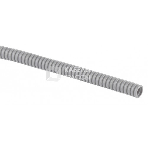 Труба гофрированная ПВХ GOFR-16-100-PVC-T тяжелая серая 16мм с зондом 100м | Б0057953 | ЭРА