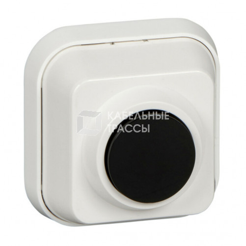 Прима Выключатель наружный кнопочный с монтажной пластиной Белый | A10-4-011M | SE