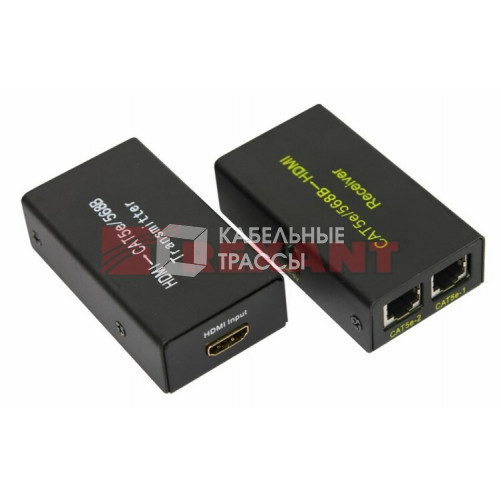 HDMI удлинитель по витой паре RJ-45(8P-8C) кат. 5е/6, передатчик+приемник | 17-6906 | REXANT