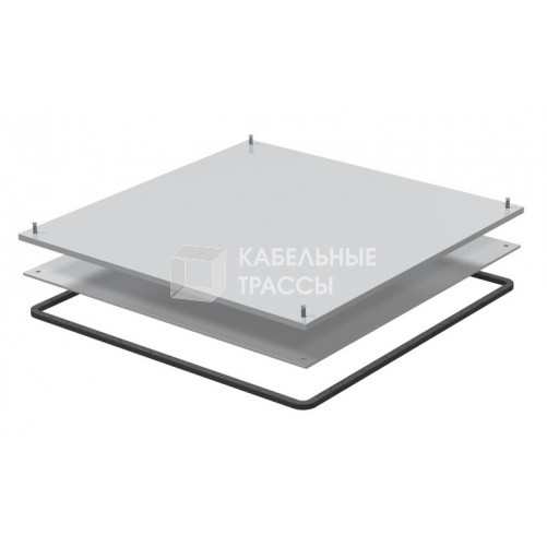 Кассетная рамка с выемкой для напольного покрытия для монтажного основания 383x383x8 мм (сталь) (BEK F350-2 4) | 7400756 | OBO Bettermann