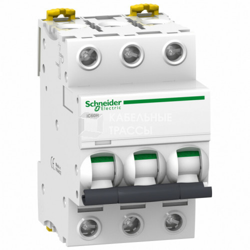 Выключатель автоматический трехполюсный iC60H 25А C 10кА | A9F89325 | Schneider Electric