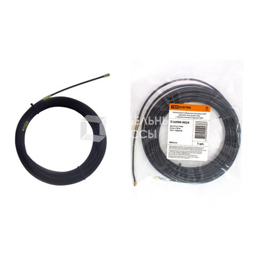 Нейлоновая кабельная протяжка НКП диаметр 4мм длина 20м с наконечниками (черная) | SQ0590-0024 | TDM
