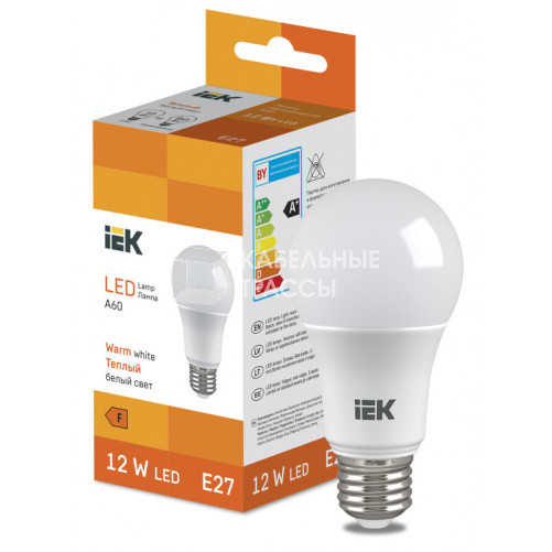 Лампа светодиодная Bulb A60 1140lm 3000K E27 | LL-I-A60-12-230-30-E27 | IEK