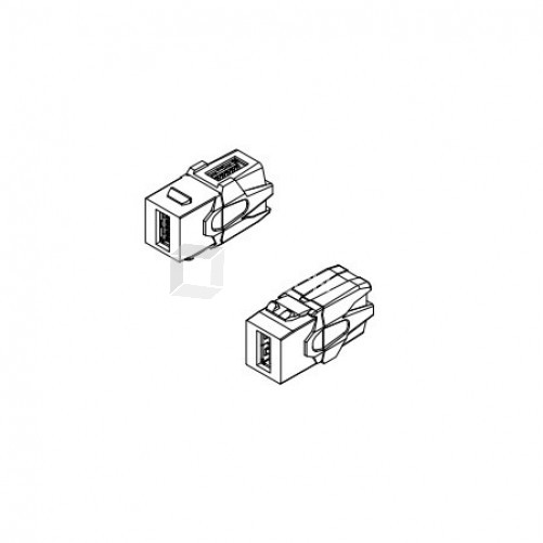 KJ1-USB-VA3-WH Вставка формата Keystone Jack с проходным адаптером USB 3.0 (Type A), 90 градусов, ROHS, белая | 247404 | Hyperline