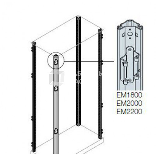 Стойка каркаса шкафа с петлями H=1800(4шт) | EM1800 | ABB
