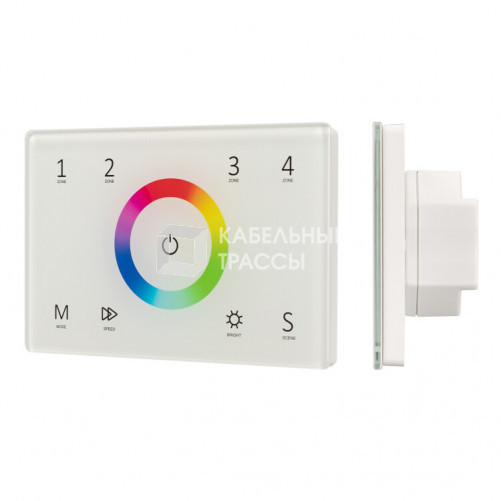 Панель Sens SMART-P83-RGB White (230V, 4 зоны, 2.4G) (Arlight, IP20 Пластик, 5 лет) | 028402 | Arlight