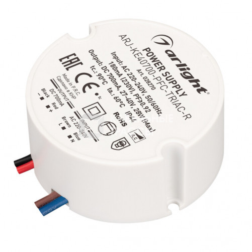 Блок питания ARJ-KE40700-PFC-TRIAC-R (28W, 700mA) (Arlight, IP44 Пластик, 5 лет) | 028270 | Arlight