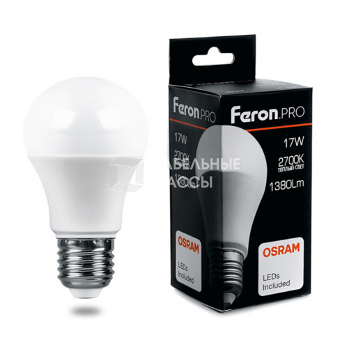 Лампа светодиодная .PRO LB-1017 Шар E27 17W 2700K OSRAM LED | 38038 | Feron