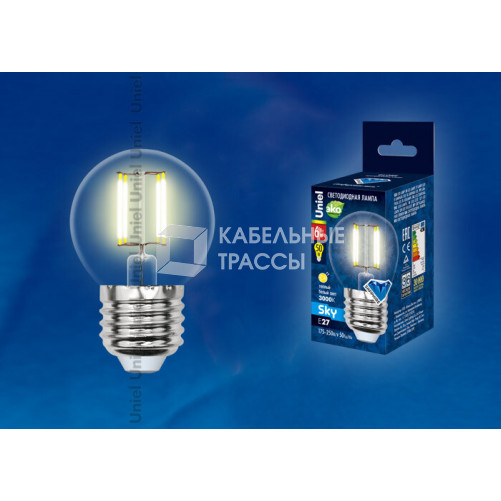 Лампа светодиодная LED-G45-6W/WW/E27/CL PLS02WH LED. 