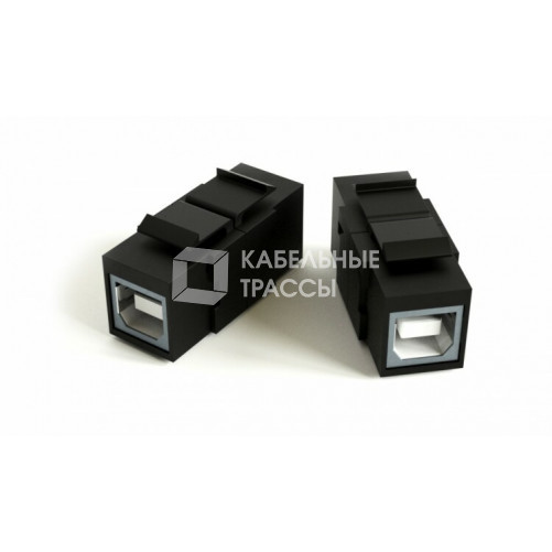 KJ1-USB-B2-BK Вставка формата Keystone Jack с проходным адаптером USB 2.0 (Type B), ROHS, черная | 251217 | Hyperline