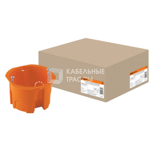 Коробка установочная 65х45 оранжевая с саморезами | SQ1402-1126 | TDM