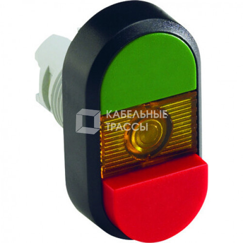 Кнопка двойная MPD14-11Y (зеленая/красная-выступающая) желтая ли нза с текстом (ON/OFF) | 1SFA611143R1103 | ABB